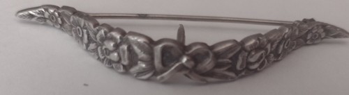 Victorian Sterling Silver Tussie Mussie Roses & Ribbon Bow 3 In - Picture 7 of 7