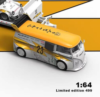 ミニカー Auroramode RWB964 VW-T1 trailer set Aurora In Stock 1:64 LBWK Trailer Set T1 RWB 964 GT86 Yellow
