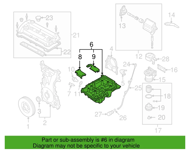 MAZDA 2006-2013 OEM CÁRTER DE ACEITE L3K9-10-400H Foto 2 de 2