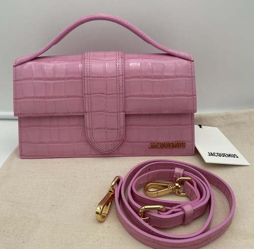 NUOVA BORSA A TRACOLLA JACQUEMUS LE BAMBINO CROC IN PELLE FRIZIONE ROSA MINI BORSA NUOVA CON ETICHETTE! - Foto 7 di 16
