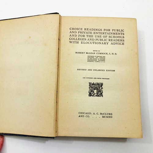 Choice Readings by Robert McLean Cumnock 1912 Vintage Rare - Imagen 7 de 10