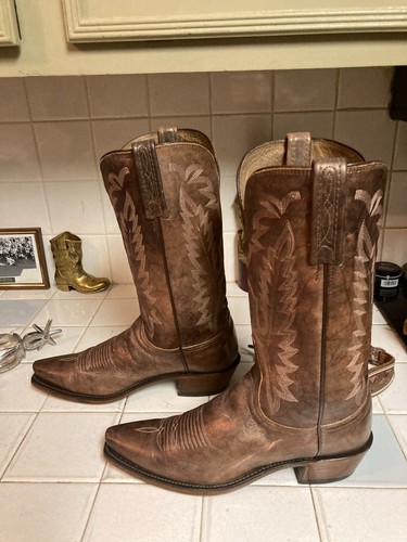 Lucchese Womens BRONZE Western Cowboy Boots Size 8.5 B Leather USA - Picture 11 of 22