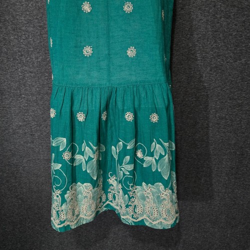 Maeve Anthropologie Pippa Green Swing Dress Womens XS Eyelet Embroidered - Picture 8 of 10