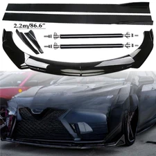Front Bumper Lip Spoiler Side Skirts Rear Glossy Black For Toyota Camry 18-20
