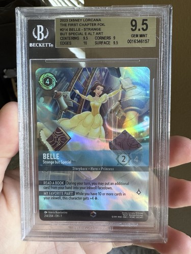 Disney Lorcana Enchanted Belle Strange but Special #214 Enchanted Foil BGS 9.5