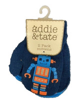 Addie  Tate - 2 Pack Boys Mittens, Childrens Size 2T-4T