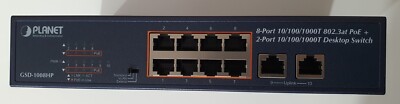 PLANET - GSD-1008HP - Switch mit 8 Gigabit Poe Ports + 2 Gigabit Ports UpLink