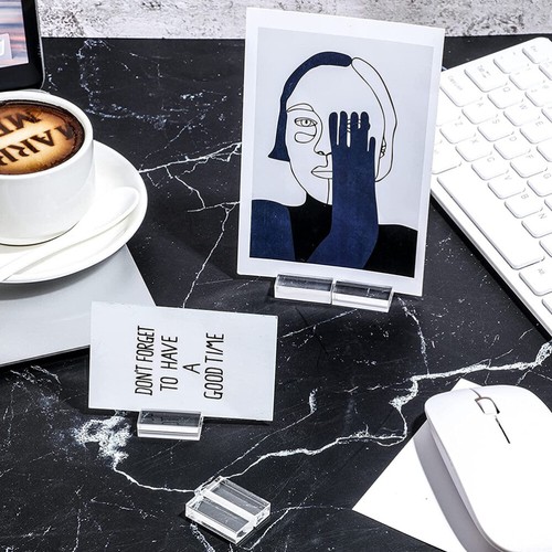12 Pcs Acrylic Business Card Holder Cards Display Stand Wedding Table Sign - 第 5/12 張圖片
