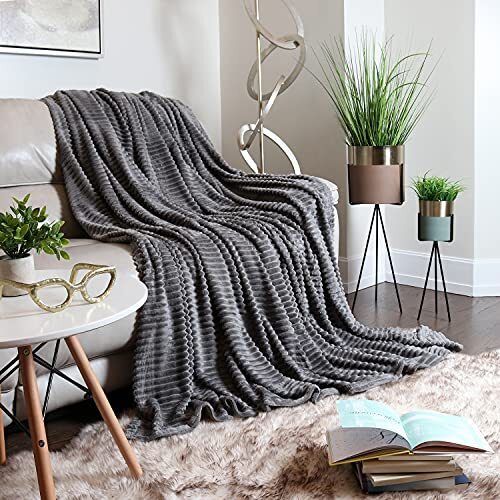 Cut Plush Fleece Throw Blanket - Throw Size - Lightweight Super Soft Fuzzy - Picture 5 of 6