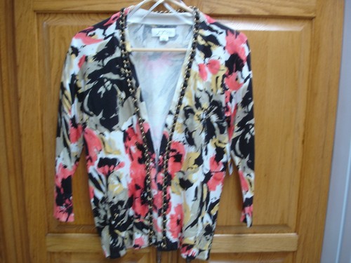 JOSEPHINE STUDIO FLORAL CARDIGAN SWEATER SZ S - Picture 1 of 8