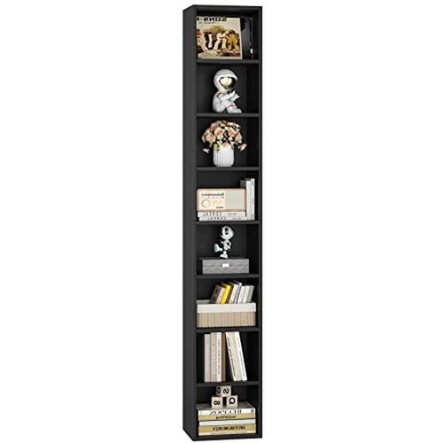 8-Tier Media Tower Rack Adjustable DVD Shelf Slim Storage Cabinet Home Office US - Picture 2 of 6