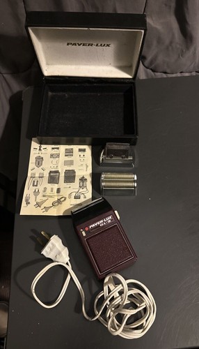 Payer-Lux Electric Vintage Shaver Comfort Control Case Cord 2 Heads