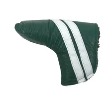Sunfish Green with White Stripes Leather golf blade putter headcover