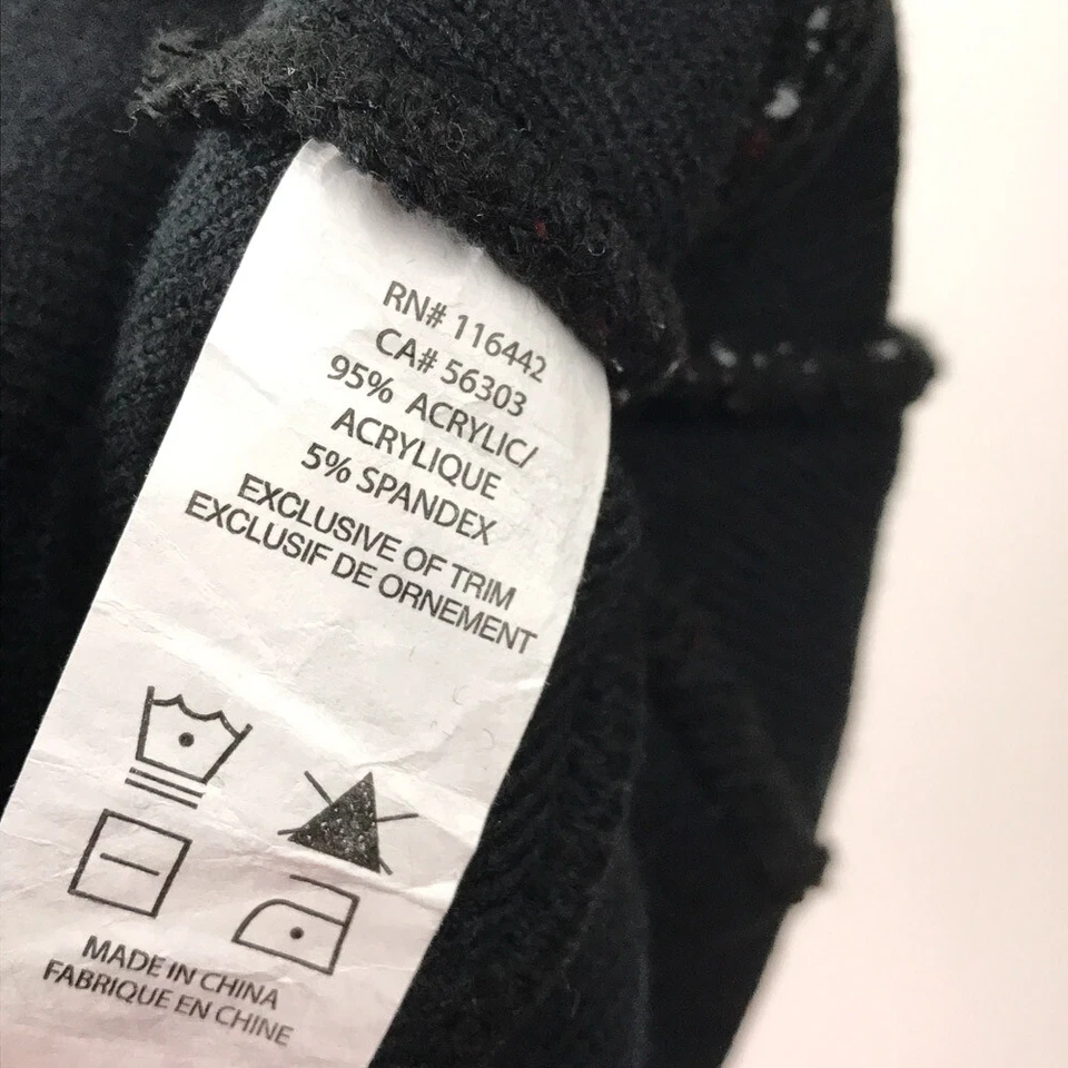 Empyre Est 1999 Negro Invierno Pom Sombrero con Patrón Rojo Oscuro Blanco Foto 4 de 4