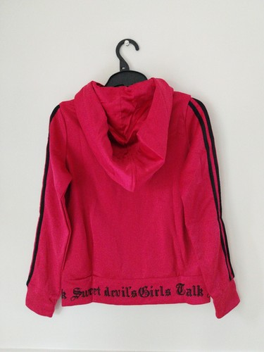 GIRLS SMALL Sz 8,PINK ZIP FRONT HOODIE, "SWEET DEVILS GIRLS TALK" - Picture 20 of 24