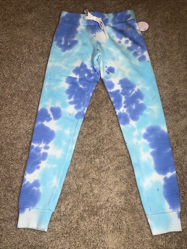 NWT Girl's Size 6 JUSTICE Active Blue Tie Dye Joggers Pants - Picture 4 of 9