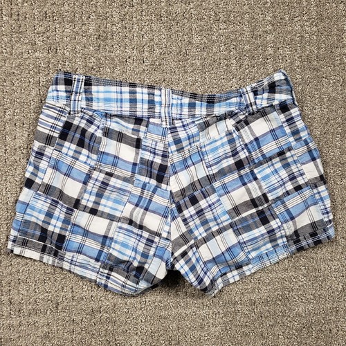 GAP Shorts size 14 Blue Plaid Preppy Causal Drawstring Low Rise - Picture 2 of 9