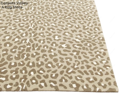Leopard Brown Modern Hand-Tufted Wool Handmade Area Rug Carpet for Any Room - Picture 3 of 9