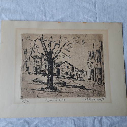 VUE D'ARLES EAU FORTE SIGNEE 64//150 PROVENCE ARENES - Picture 2 of 5