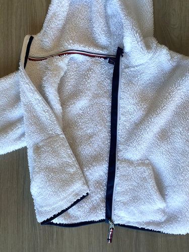 TOMMY HILFIGER Hooded Jacket Sweater Kids Big Girls White Zip-Up.  Size S / 7 - Picture 3 of 5