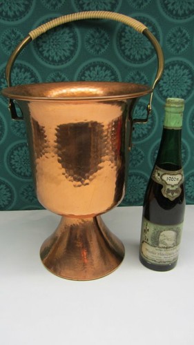 Eugen Zint n.º 28 hecho a mano cobre champán enfriador de champán único años 60 J antiguo - Imagen 2 de 9