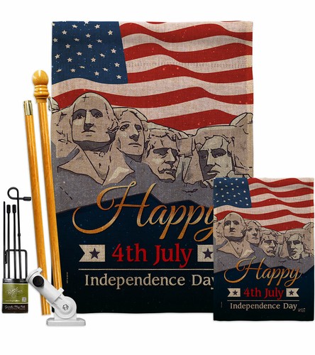 July 4th Indpendence Day Burlap Garden Flag Americana Fourth Yard Banner - Picture 5 of 19