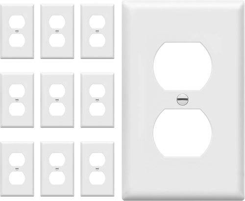 Duplex Wall Plates Kit, Electrical Outlet Covers, Standard Size 1-Gang 4.50" X 2 - Picture 10 of 12