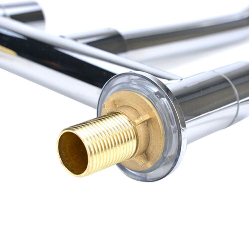 Modern Dual Lever Chrome Kitchen Sink Mixer Taps 2 Hole Deck Mounted Tap Faucet - Picture 13 of 14