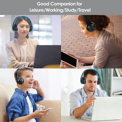 Bluetooth Headset Wireless Stereo Earphone Over-Ear Foldable Headphones With Mic - Picture 5 of 36