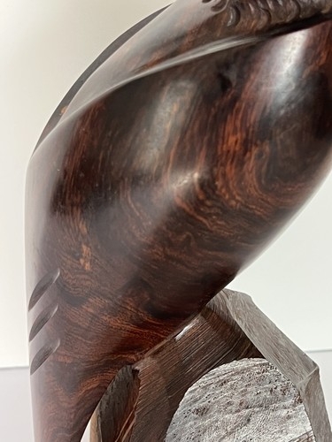 Ironwood Carved Eagle Hawk Bird 10 Inches Tall on Rock Figure - Flaw Plz Read - Bild 9 von 15