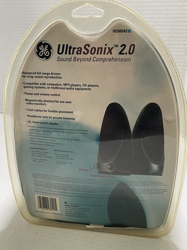 GE UltraSonix 2.0 Multimedia Speakers for Computers Mp3/CD/Gaming Systems Sealed - Picture 7 of 10