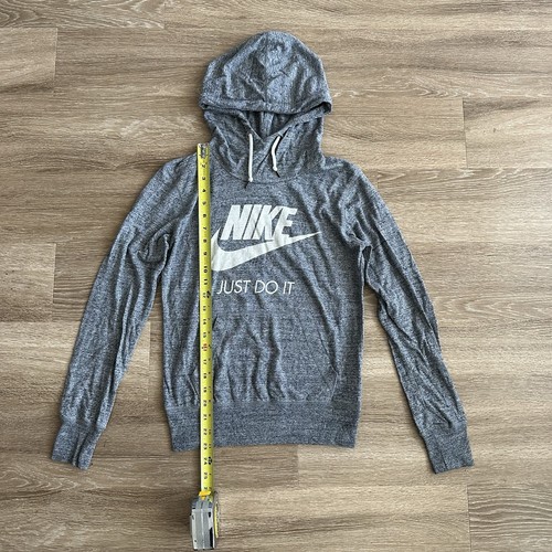 Sudadera con capucha Nike Just Do It Swoosh gris pequeña para mujer - Imagen 7 de 18