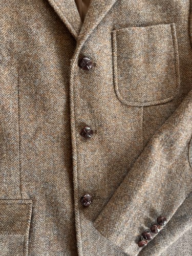 Ralph Lauren RUGBY 42R Tweed Blazer Jacket Elbow Patches 100% Wool - Picture 6 of 12