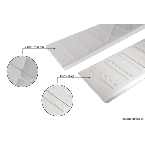 Rear Bumper Sill Cover Protector fits Fiat Sedici 2005-2014 Chrome Stone - Imagen 4 de 4