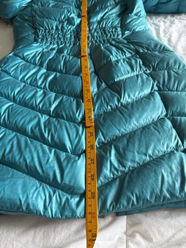 LANDS END KIDS Parka Size 10-12, Removable Fur Trim On Hood, Teal Aqua - Picture 10 of 20
