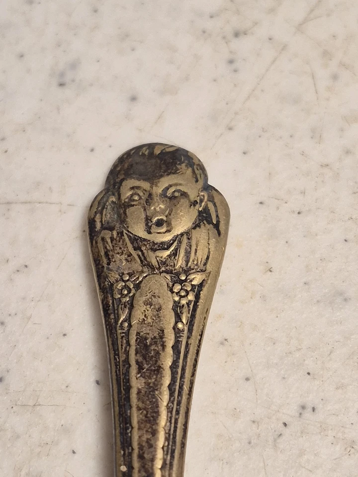 Cuchara bebé vintage Gerber Winthrop placa plateada Foto 2 de 4