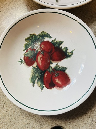 "Juego de 4 cuencos de pasta WILLIAMS SONOMA Harvest 9"" berenjena tomates pimientos guisantes" - Imagen 2 de 5