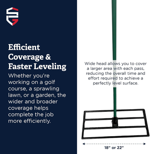 Levelawn Tool – 18 Inch Lawn Leveling Rake with 48 Inch Handle | Effortlessly Le - Picture 2 of 12