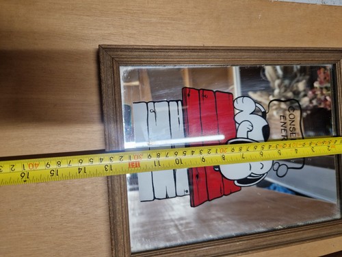 Vintage Snoopy Energie sparen gerahmtes Bild Wandspiegel - Bild 7 von 11