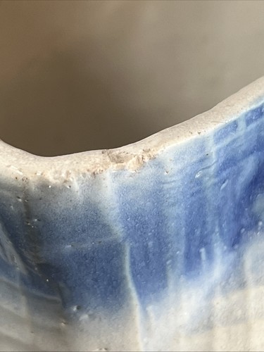 Antique North Star Salt Glazed Stoneware Pitcher w/ Blue Grape & Lattice Pattern - Picture 5 of 10