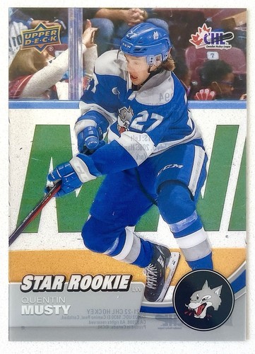 Quentin Musty Rookie 2021-22 Upper Deck CHL Star Rookie #394 CLEAR CUT RC Sharks
