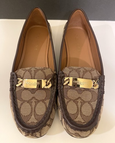 Coach Olive Outline C Jacquard Slip On Loafers - Picture 3 of 6