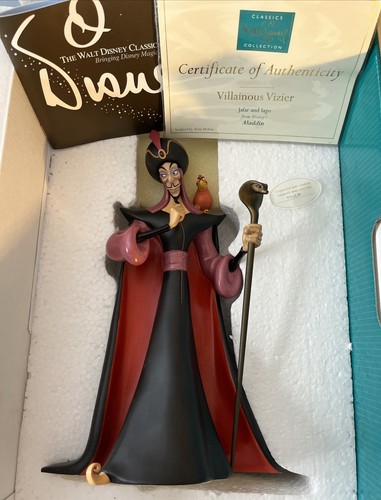 Villainous Vizier Jafar And Iago From Aladdin In Box w/ COA Disney Classics WDCC