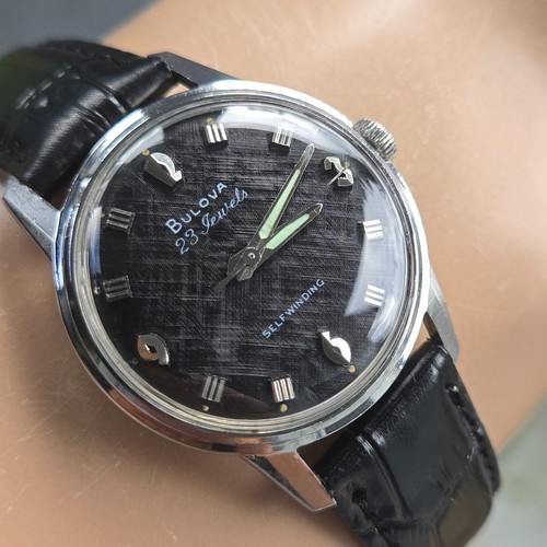Vintage BULOVA Herren Automatik Uhr 10BZAC 23Jewels Black Linen Dial USA 1961 - Bild 5 von 24