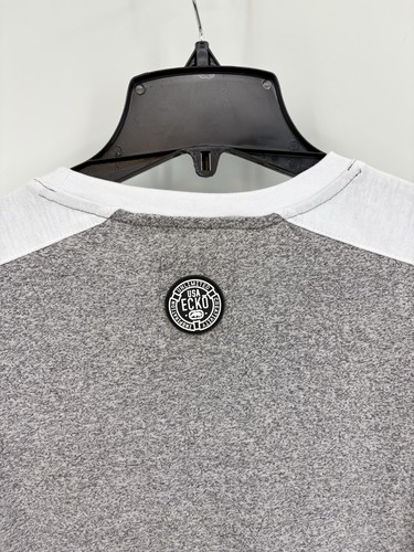 ECHO Unlimited Color Block grau schwarz weiß Rundhals T-Shirt Nashorn Logo Gr. M - Bild 5 von 10