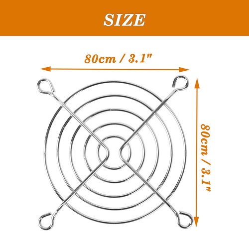 10stk 80mmx80mm Metall PC Computer Lüfter Grill Fingerschutz Silber Ton - Bild 5 von 7