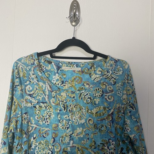 Peruvian Connection Top Bluse Mehrfarbig 3/4 Arm Rundhals Größe L. - Bild 2 von 9