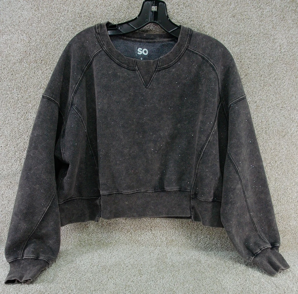 S.O. Cropped Sweatshirt Women’s Small Brown Pullover — Good Condition - Image 2 of 4