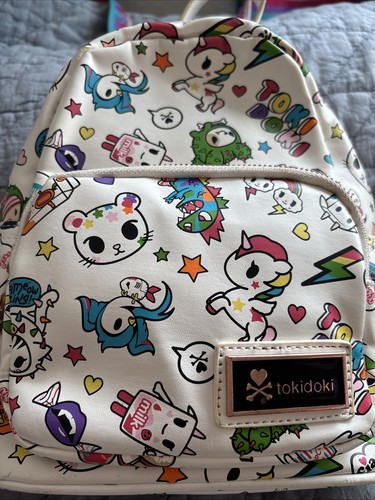 2018 RARE Tokidoki Denim Daze White Mini Backpack Vinyl Toy JAPAN Kawaii Cosplay - Picture 2 of 9
