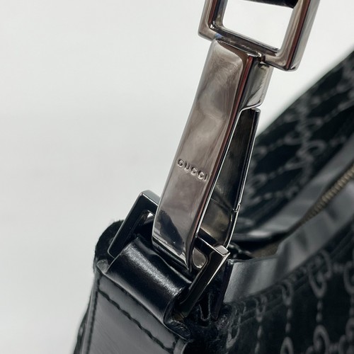 Bolso de Mano Gucci Patrón GG Negro Gamuza Cuero 000 0602 Y2K Hobo Bolso Auténtico - Imagen 12 de 21